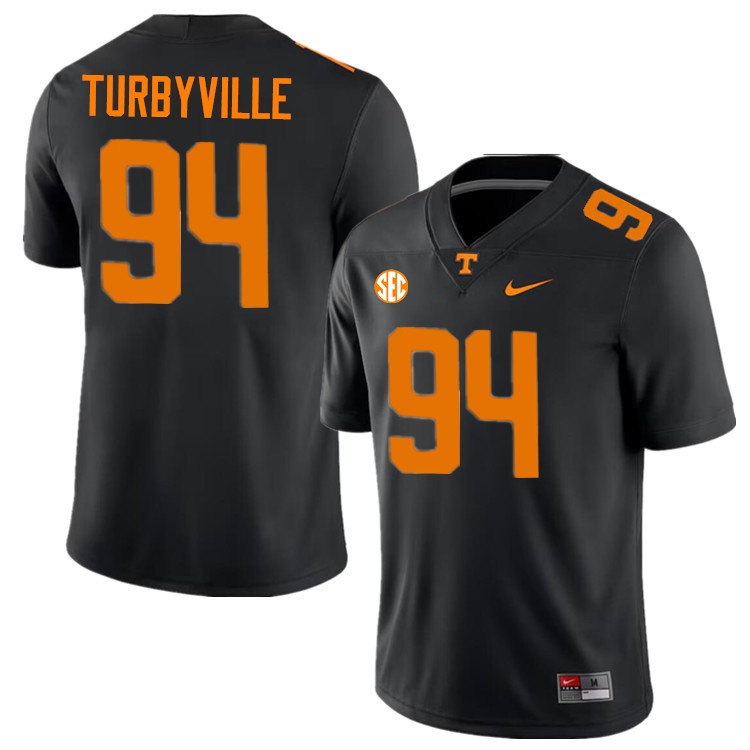 Josh Turbyville Tennessee Jersey,Tennessee Volunteers #94 Josh Turbyville College Jersey-Black